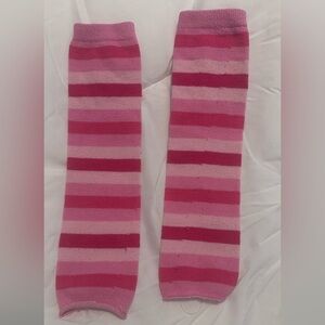 Pink Striped leg warmers (os)